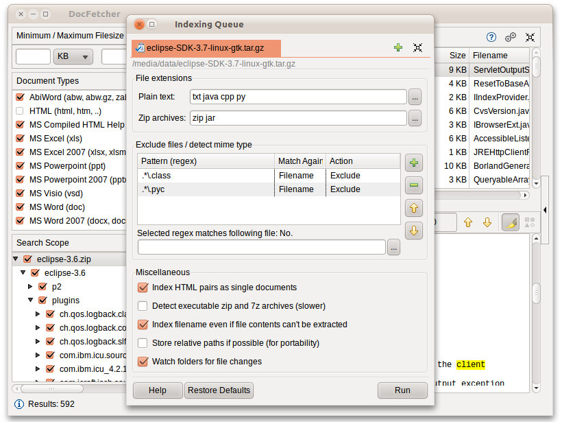 DocFetcher - Index